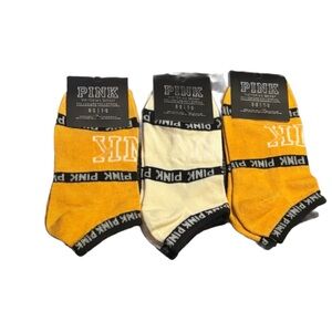Set of three - PINK Victoria's Secret Yellow and White Socks Trio